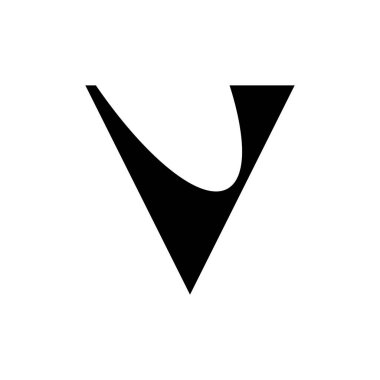 V harfi logosu. Simge tasarımı. Şablon elementleri Geometrik soyut logolar
