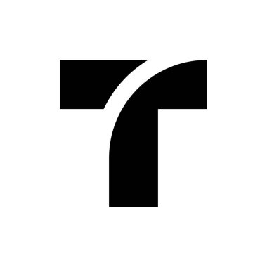 T harfi logosu. Simge tasarımı. Şablon elementleri Geometrik soyut logolar