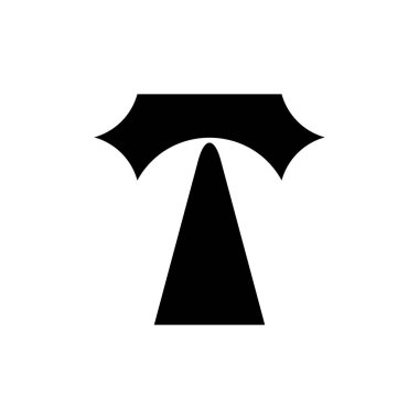 T harfi logosu. Simge tasarımı. Şablon elementleri Geometrik soyut logolar