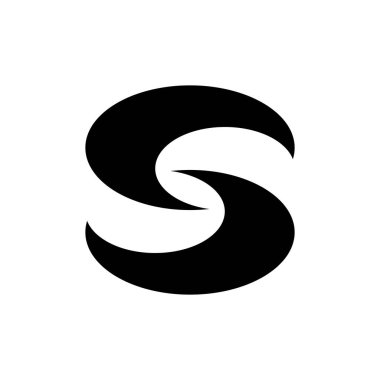S harfi logosu. Simge tasarımı. Şablon elementleri Geometrik soyut logolar