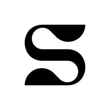 S harfi logosu. Simge tasarımı. Şablon elementleri Geometrik soyut logolar