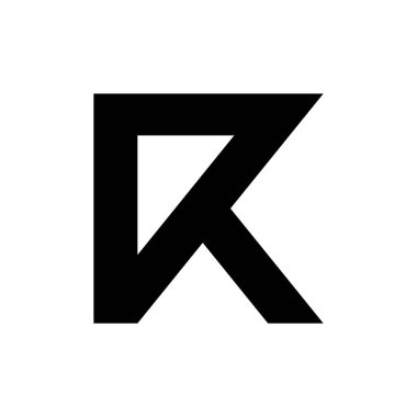R harfi logosu. Simge tasarımı. Şablon elementleri Geometrik soyut logolar
