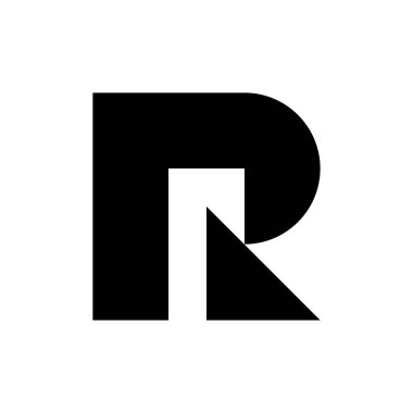 R harfi logosu. Simge tasarımı. Şablon elementleri Geometrik soyut logolar