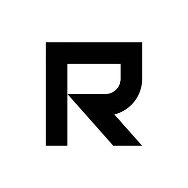 R harfi logosu. Simge tasarımı. Şablon elementleri Geometrik soyut logolar