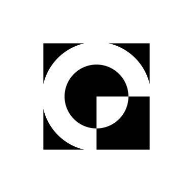 Q harfi logosu. Simge tasarımı. Şablon elementleri Geometrik soyut logolar