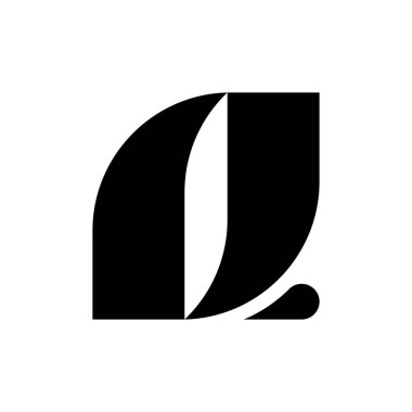 Q harfi logosu. Simge tasarımı. Şablon elementleri Geometrik soyut logolar