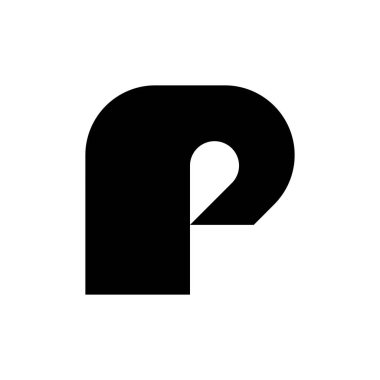 P harfi logosu. Simge tasarımı. Şablon elementleri Geometrik soyut logolar