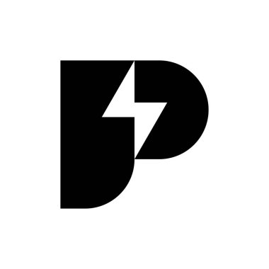 P harfi logosu. Simge tasarımı. Şablon elementleri Geometrik soyut logolar