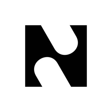 N harfi logosu. Simge tasarımı. Şablon elementleri Geometrik soyut logolar