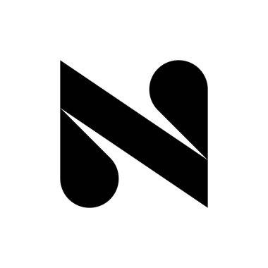 N harfi logosu. Simge tasarımı. Şablon elementleri Geometrik soyut logolar
