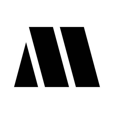 M harfi logosu. Simge tasarımı. Şablon elementleri Geometrik soyut logolar