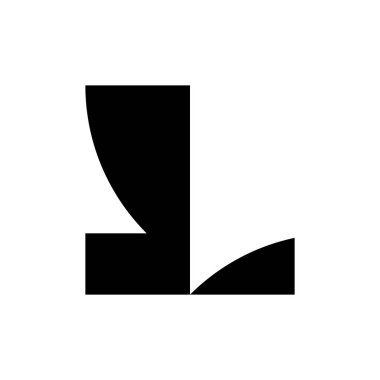 L harfi logosu. Simge tasarımı. Şablon elementleri Geometrik soyut logolar