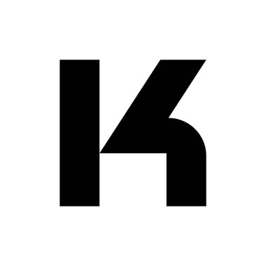K harfi logosu. Simge tasarımı. Şablon elementleri Geometrik soyut logolar