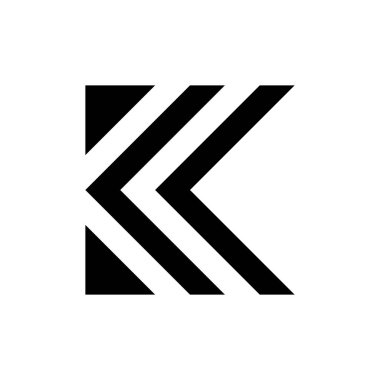 K harfi logosu. Simge tasarımı. Şablon elementleri Geometrik soyut logolar