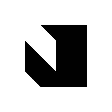 J harfi logosu. Simge tasarımı. Şablon elementleri Geometrik soyut logolar