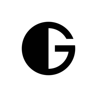 G harfi logosu. Simge tasarımı. Şablon elementleri Geometrik soyut logolar