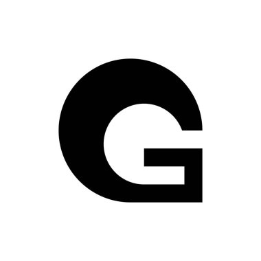 G harfi logosu. Simge tasarımı. Şablon elementleri Geometrik soyut logolar