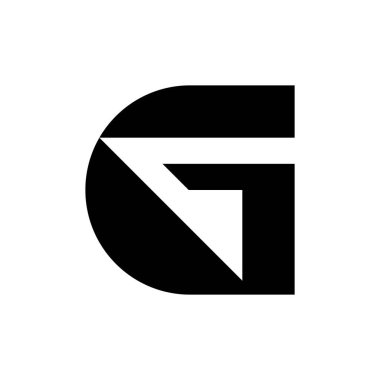 G harfi logosu. Simge tasarımı. Şablon elementleri Geometrik soyut logolar