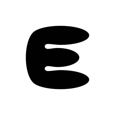 E harfi logosu. Simge tasarımı. Şablon elementleri Geometrik soyut logolar