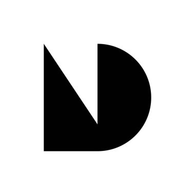 D harfi logosu. Simge tasarımı. Şablon elementleri Geometrik soyut logolar