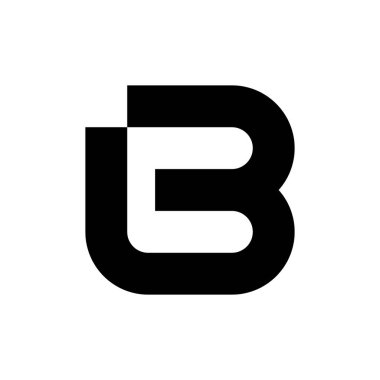 B harfi logosu. Simge tasarımı. Şablon elementleri Geometrik soyut logolar