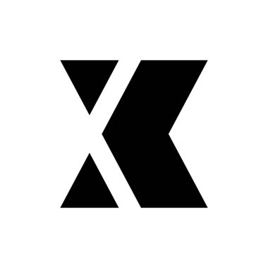 X harfi logosu. Simge tasarımı. Şablon elementleri Geometrik soyut logolar