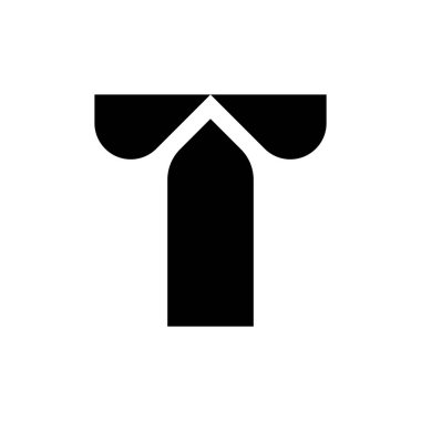 T harfi logosu. Simge tasarımı. Şablon elementleri Geometrik soyut logolar