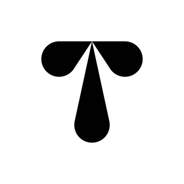 T harfi logosu. Simge tasarımı. Şablon elementleri Geometrik soyut logolar