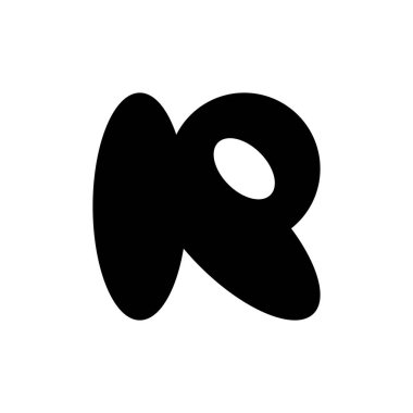 R harfi logosu. Simge tasarımı. Şablon elementleri Geometrik soyut logolar