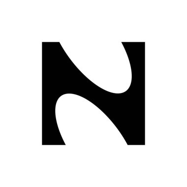 N harfi logosu. Simge tasarımı. Şablon elementleri Geometrik soyut logolar