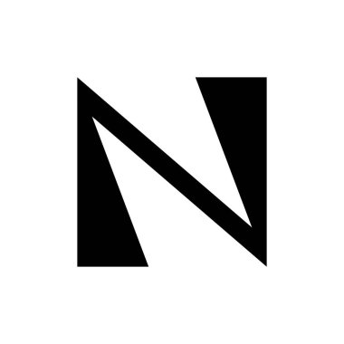 N harfi logosu. Simge tasarımı. Şablon elementleri Geometrik soyut logolar