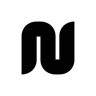 N harfi logosu. Simge tasarımı. Şablon elementleri Geometrik soyut logolar