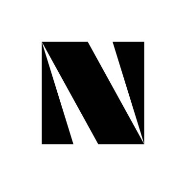 N harfi logosu. Simge tasarımı. Şablon elementleri Geometrik soyut logolar