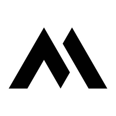 M harfi logosu. Simge tasarımı. Şablon elementleri Geometrik soyut logolar