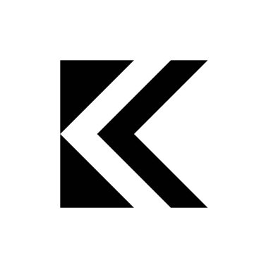K harfi logosu. Simge tasarımı. Şablon elementleri Geometrik soyut logolar