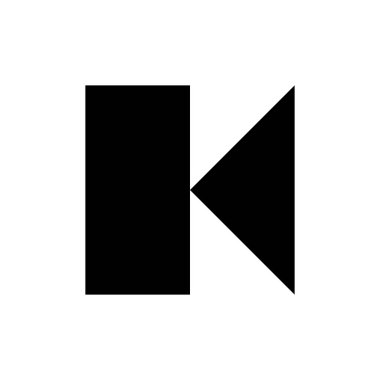 K harfi logosu. Simge tasarımı. Şablon elementleri Geometrik soyut logolar