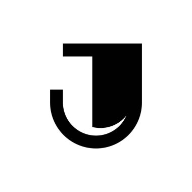J harfi logosu. Simge tasarımı. Şablon elementleri Geometrik soyut logolar
