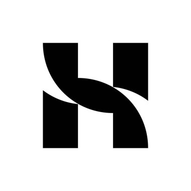 H harfi logosu. Simge tasarımı. Şablon elementleri Geometrik soyut logolar