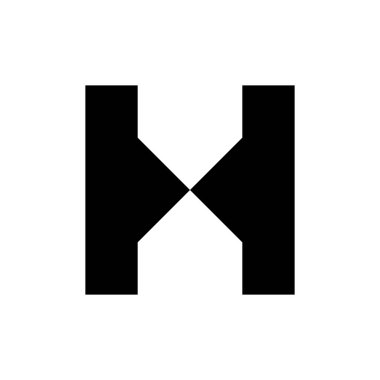 H harfi logosu. Simge tasarımı. Şablon elementleri Geometrik soyut logolar