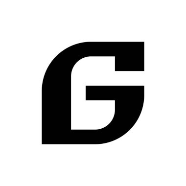 G harfi logosu. Simge tasarımı. Şablon elementleri Geometrik soyut logolar