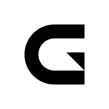G harfi logosu. Simge tasarımı. Şablon elementleri Geometrik soyut logolar