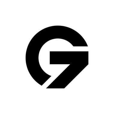 G harfi logosu. Simge tasarımı. Şablon elementleri Geometrik soyut logolar