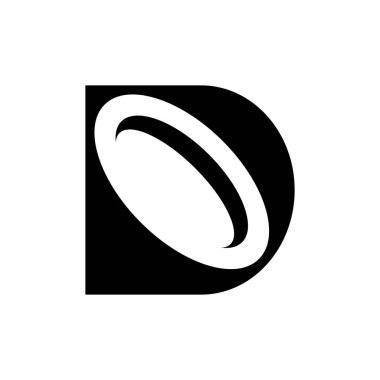 D harfi logosu. Simge tasarımı. Şablon elementleri Geometrik soyut logolar