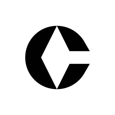 C harfi logosu. Simge tasarımı. Şablon elementleri Geometrik soyut logolar