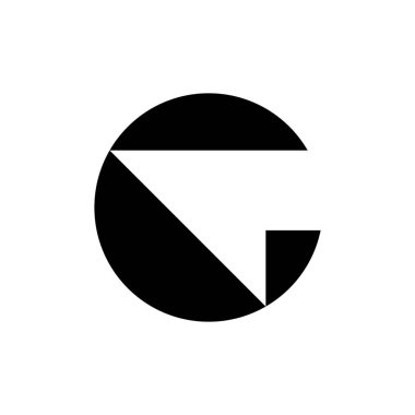 C harfi logosu. Simge tasarımı. Şablon elementleri Geometrik soyut logolar