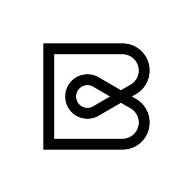 B harfi logosu. Simge tasarımı. Şablon elementleri Geometrik soyut logolar