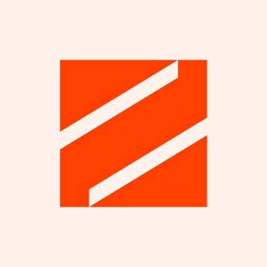 Z harfi logosu. Simge tasarımı. Şablon elementleri Geometrik soyut logolar