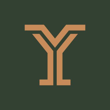 Y harfi logosu. Simge tasarımı. Şablon elementleri Geometrik soyut logolar