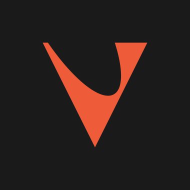 V harfi logosu. Simge tasarımı. Şablon elementleri Geometrik soyut logolar