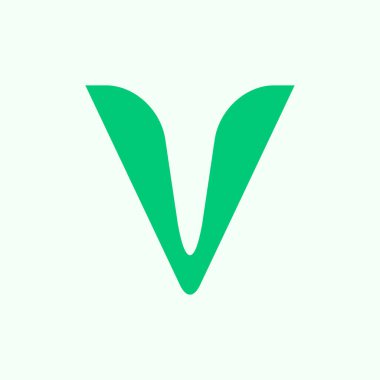 V harfi logosu. Simge tasarımı. Şablon elementleri Geometrik soyut logolar
